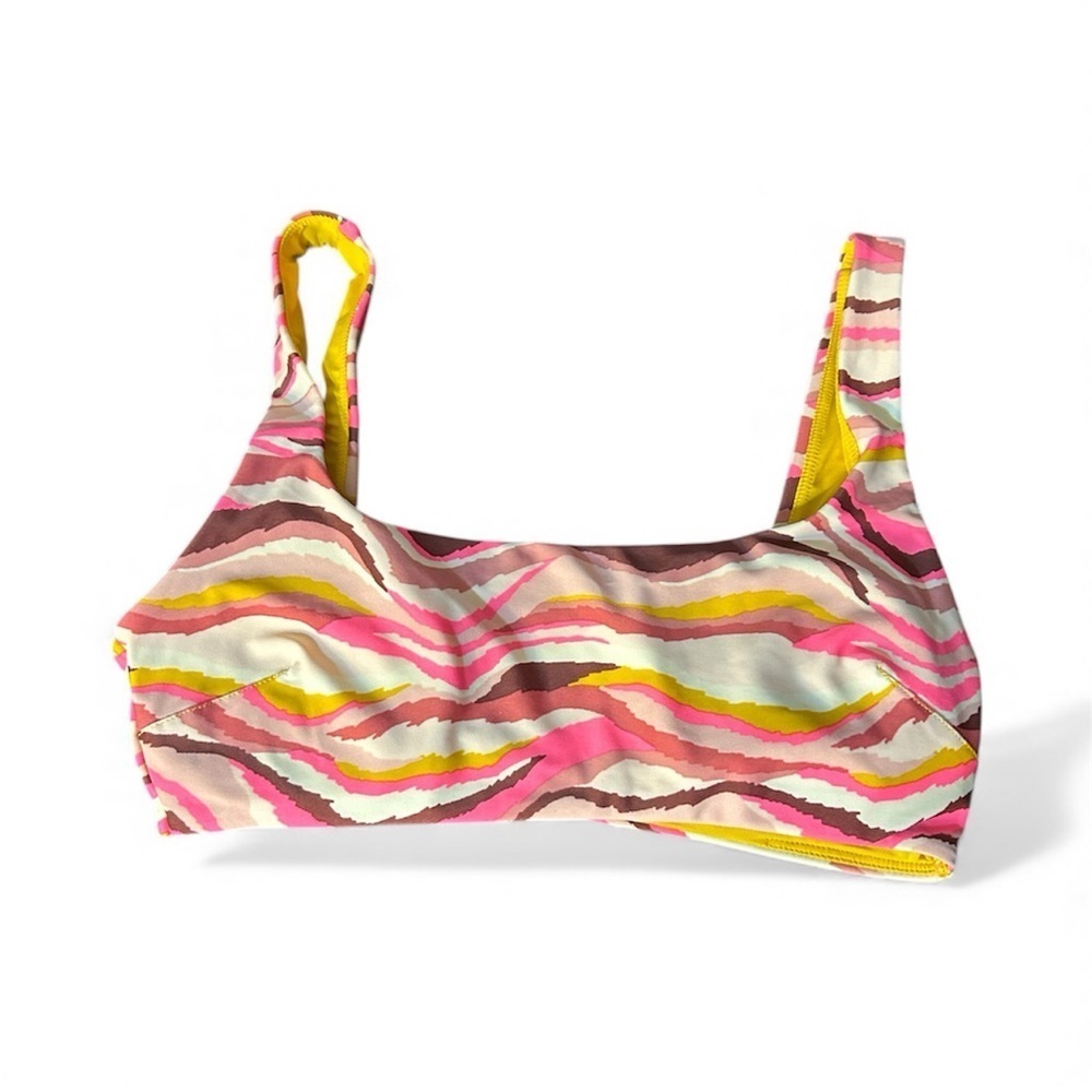 Aerie Scoop Colorful Striped Bikini Top sz S, 019